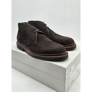 Heschung Boots Mens Size 8 Dark Brown Suede Genet Chukka Ankle Lace Up New